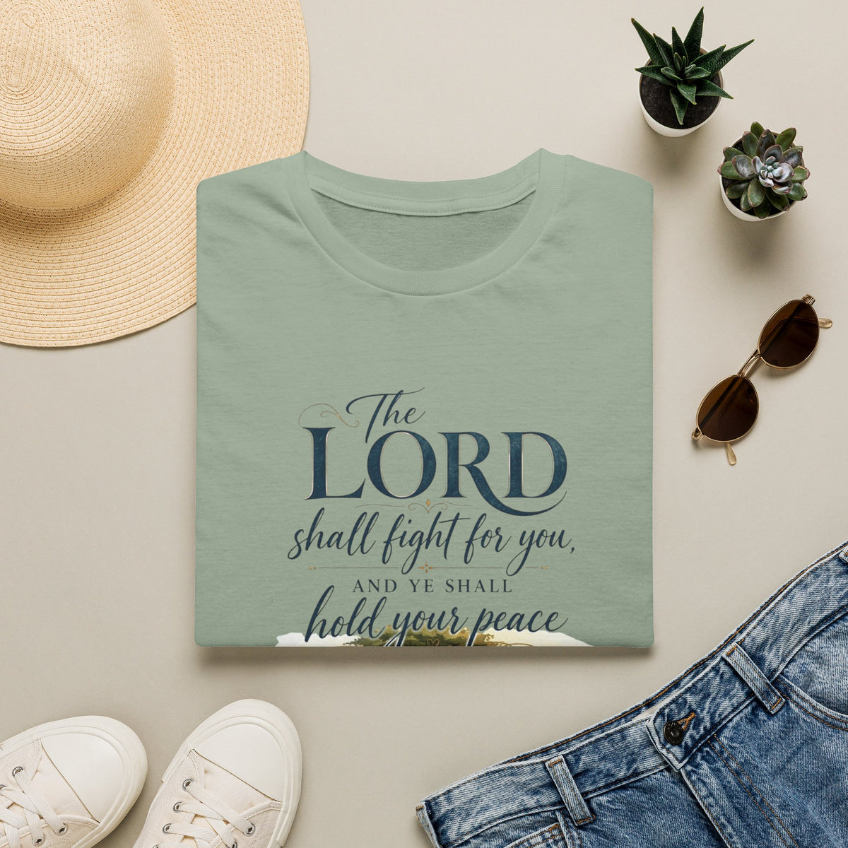 The Lord Shall Fight For You T-Shirt — Inspirational Christian Scripture Tee