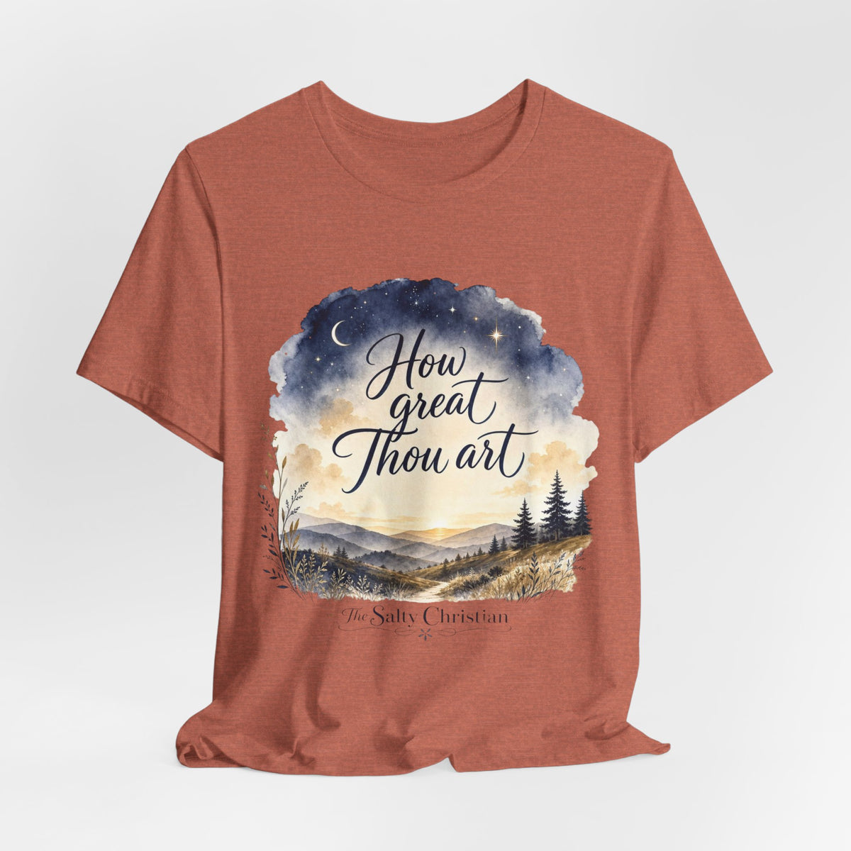 How Great Thou Art T-Shirt — Christian Faith Scenic Tee