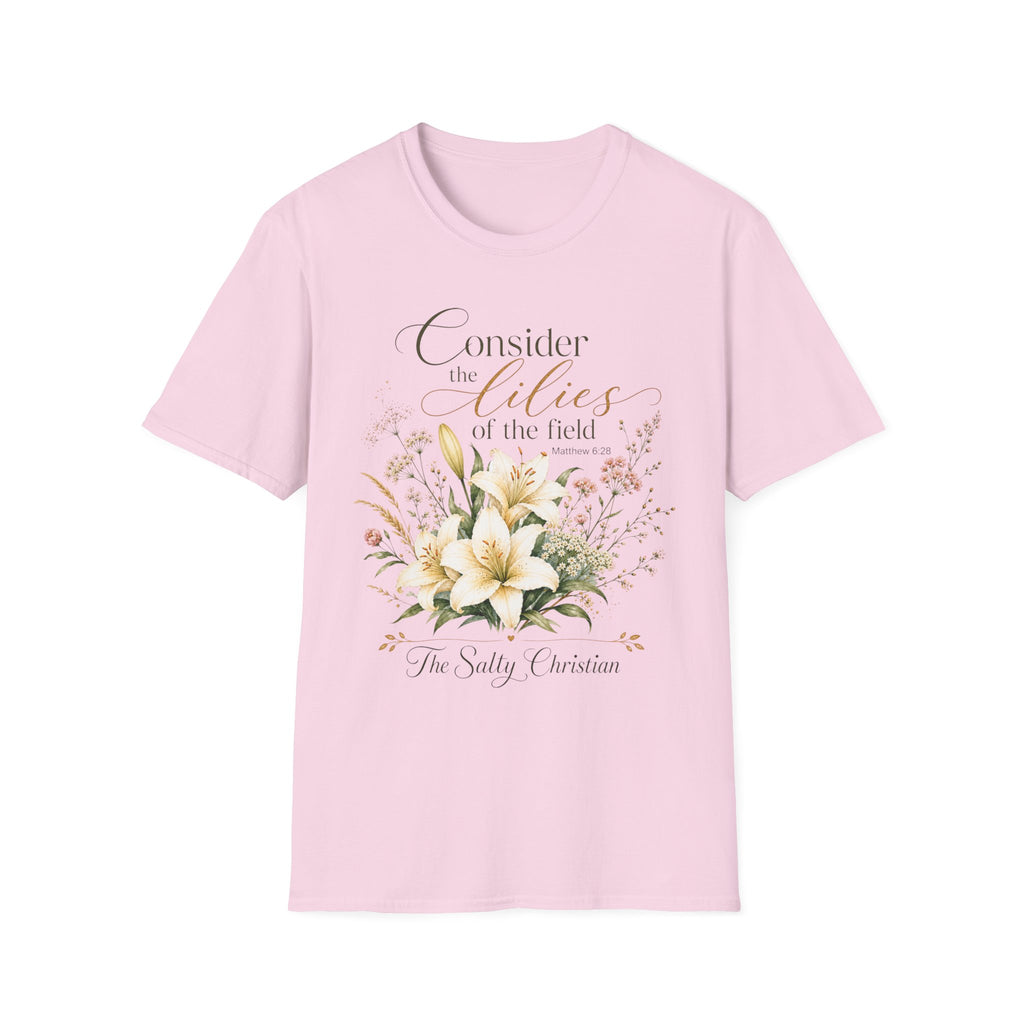 "Consider the Lilies of the Field" Floral Scripture Tee