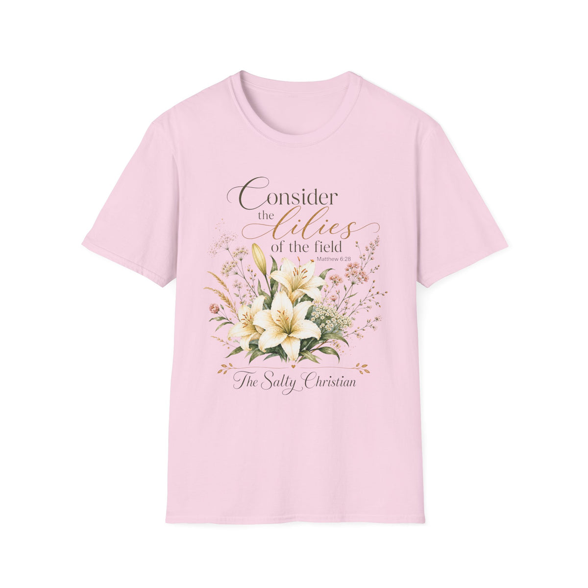 "Consider the Lilies of the Field" Floral Scripture Tee