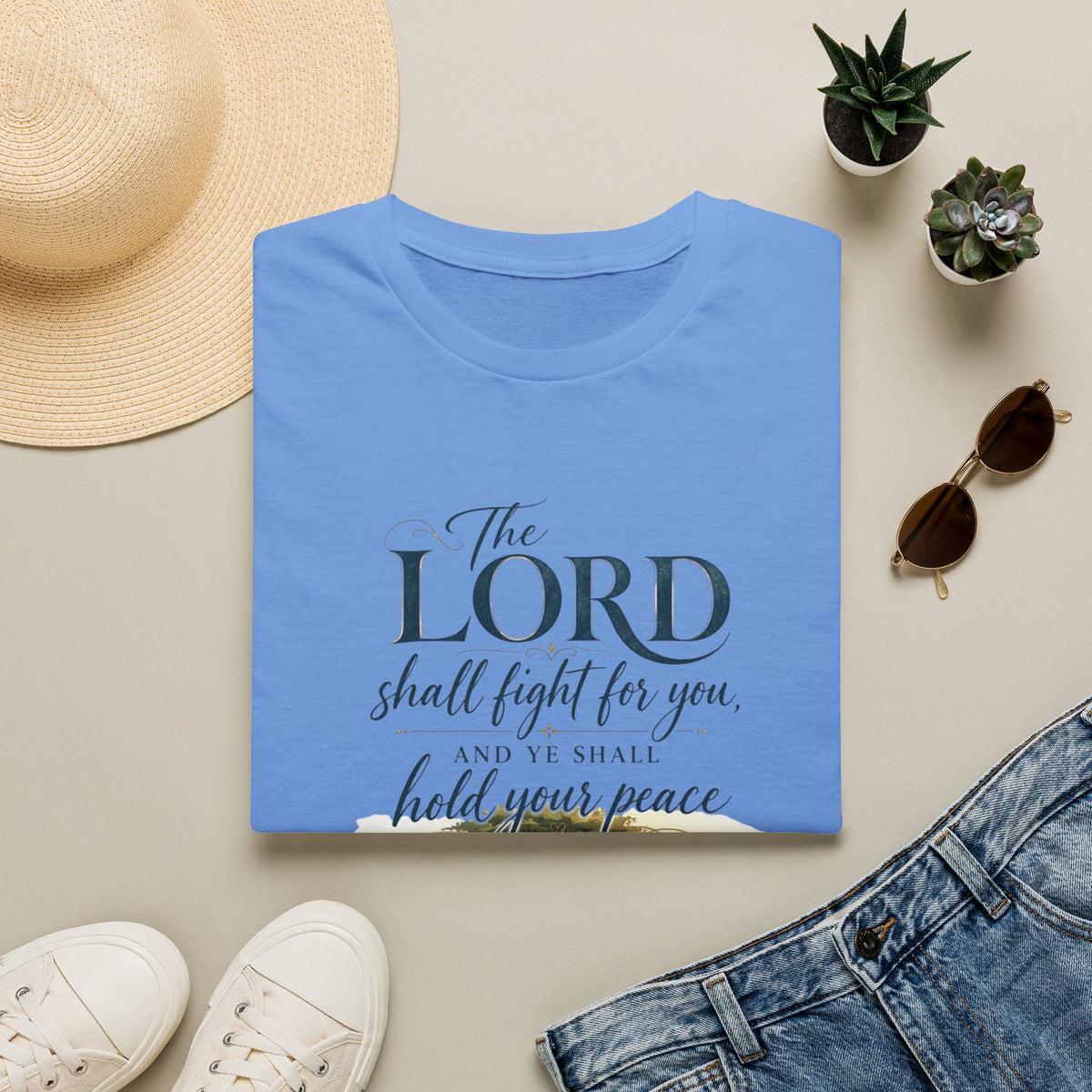 The Lord Shall Fight For You T-Shirt — Inspirational Christian Scripture Tee