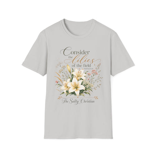 "Consider the Lilies of the Field" Floral Scripture Tee