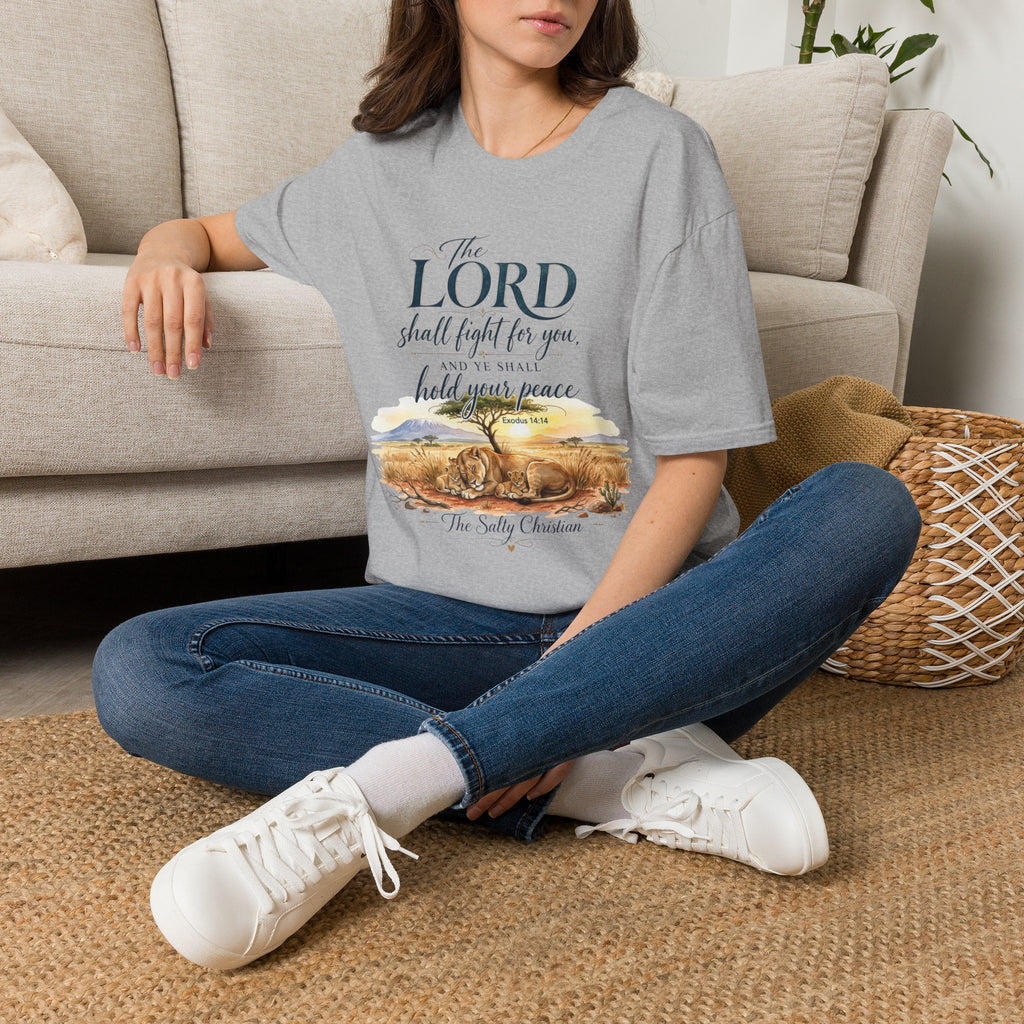 The Lord Shall Fight For You T-Shirt — Inspirational Christian Scripture Tee