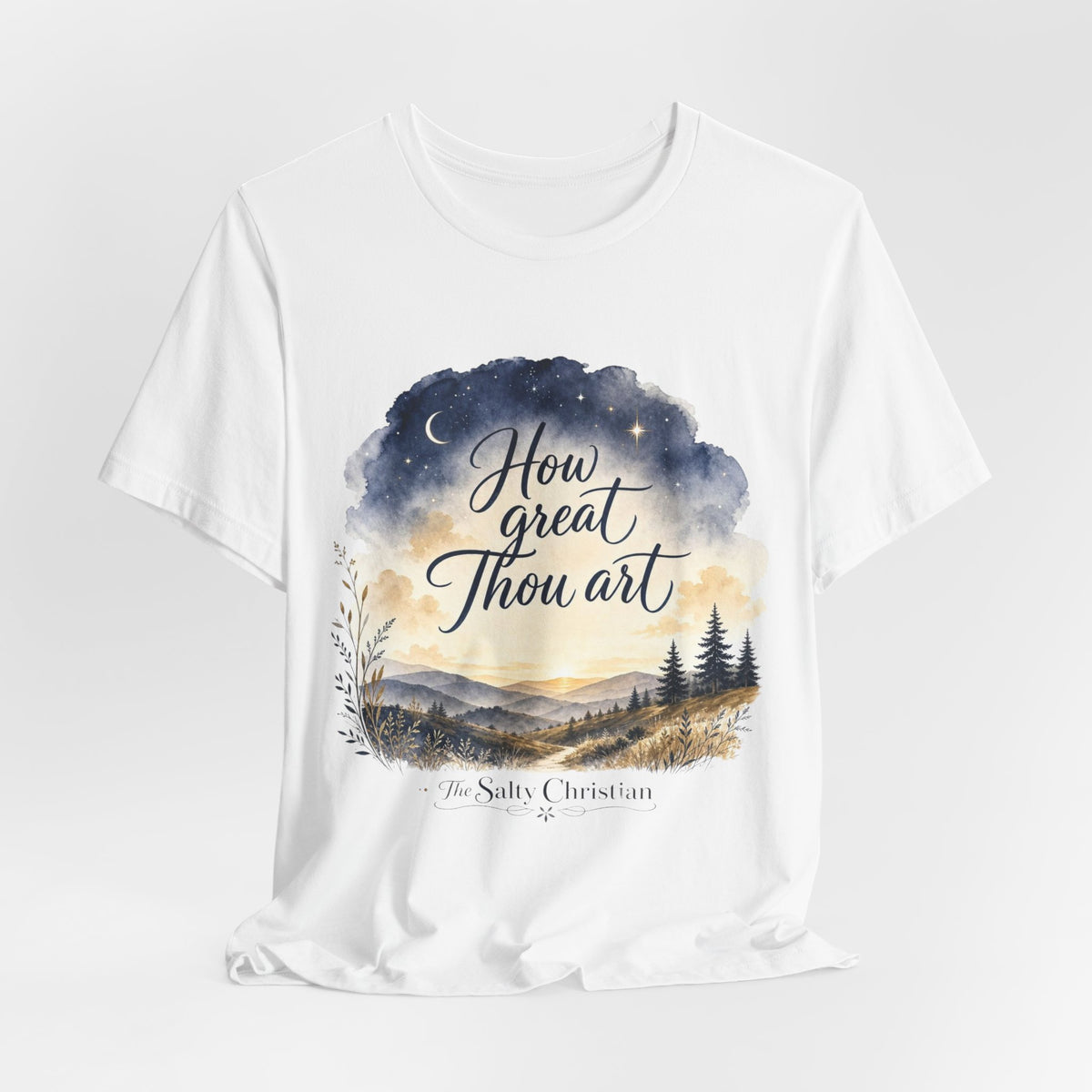 How Great Thou Art T-Shirt — Christian Faith Scenic Tee