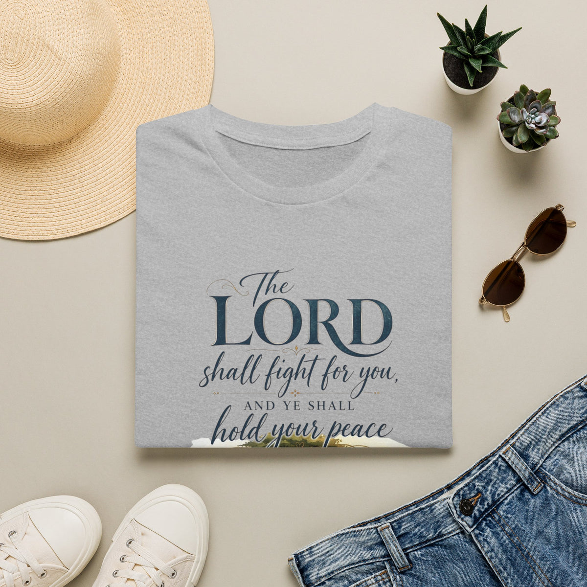 The Lord Shall Fight For You T-Shirt — Inspirational Christian Scripture Tee