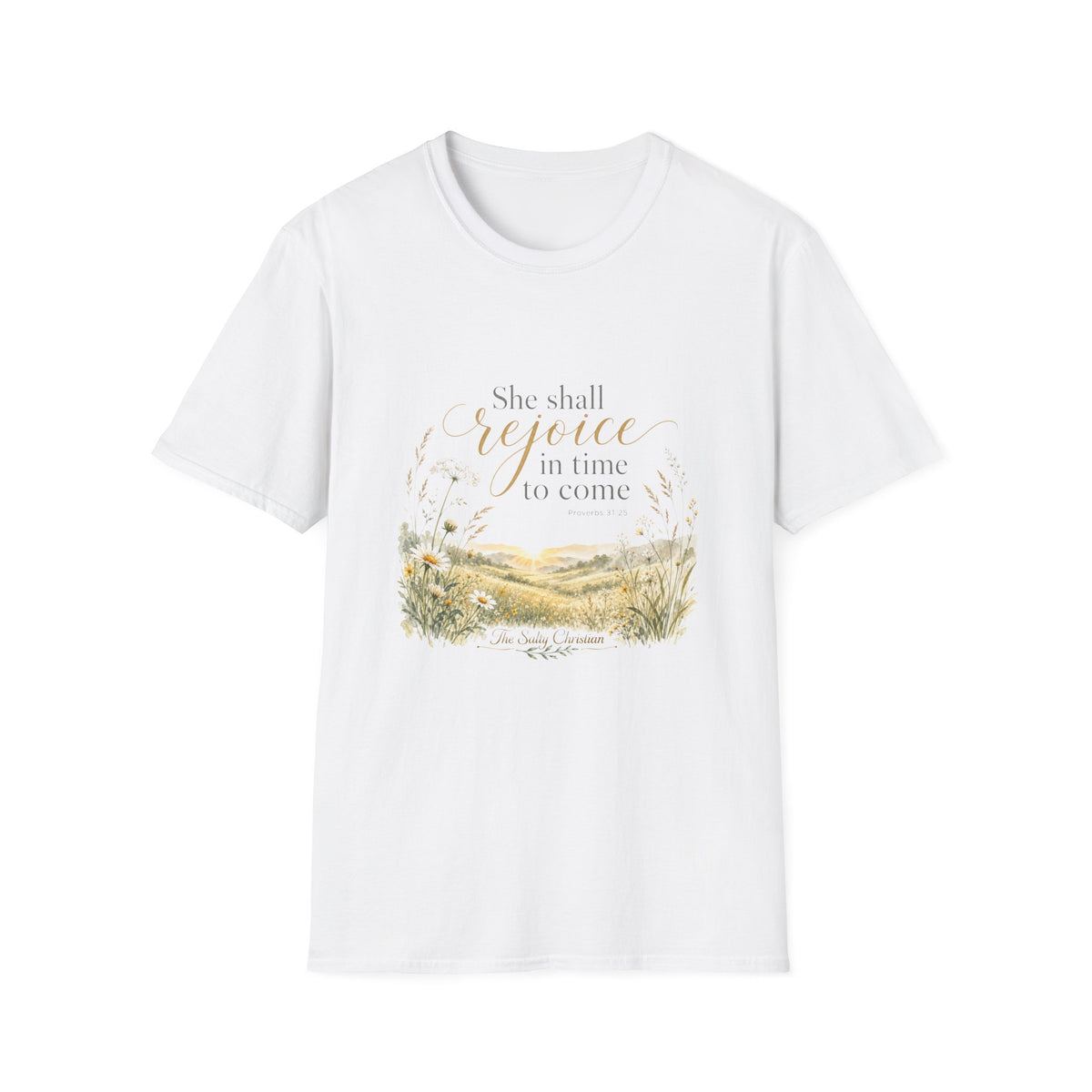 Rejoice In Time To Come T-Shirt — Inspirational Floral Christian Tee